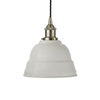Pale Grey Lincoln Painted Pendant Light - Brushed Chrome Lamp Holder & Ceiling Rose - SE Home