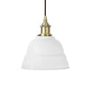 White Lincoln Painted Pendant Light - Antique Brass Lamp Holder & Ceiling Rose - SE Home