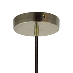 Matt Black Small Trinity Metal Painted Pendant Light - Antique Brass Lamp Holder & Ceiling Rose - SE Home
