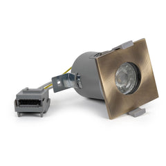 Antique Brass GU10 Fire Rated IP65 Square Downlight - SE Home