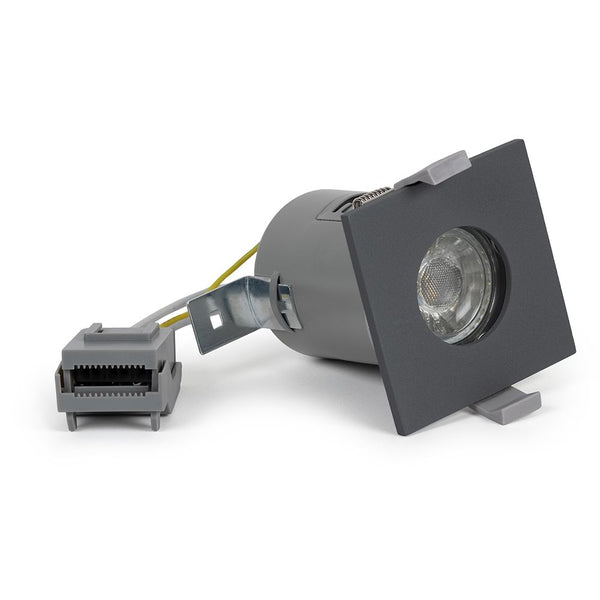Graphite Grey GU10 Fire Rated IP65 Square Downlight - SE Home