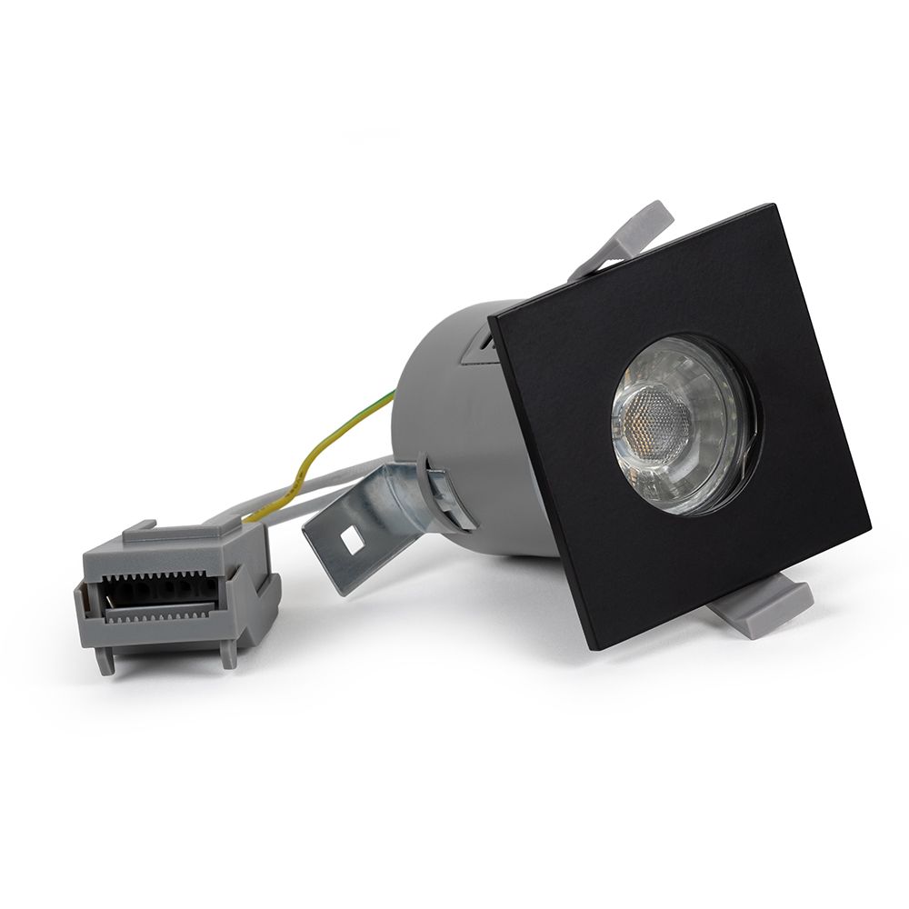 Matt Black GU10 Fire Rated IP65 Square Downlight - SE Home