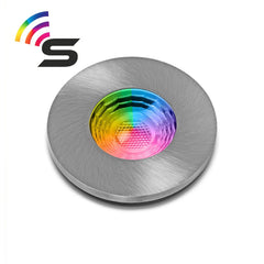 Brushed Chrome Fire Rated Colour Changing Smart LED IP65 Downlight - SE Home