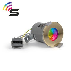 Polished Brass Fire Rated Colour Changing Smart LED IP65 Downlight - SE Home