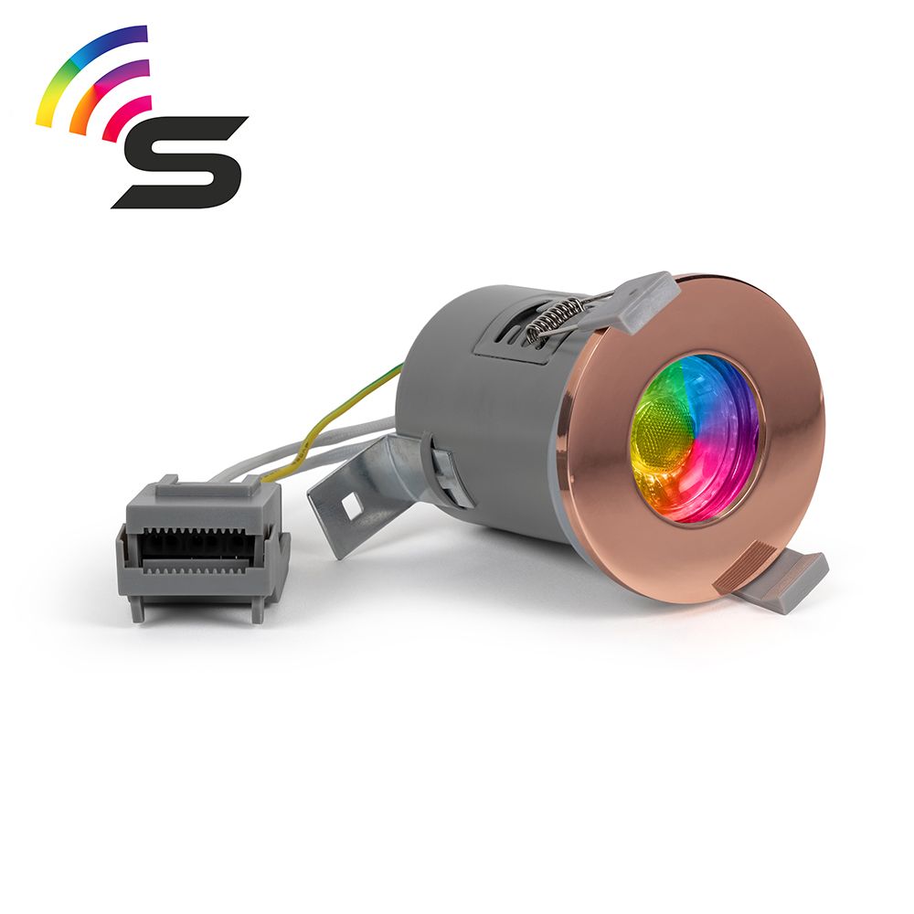 Copper Fire Rated Colour Changing Smart LED IP65 Downlight - SE Home