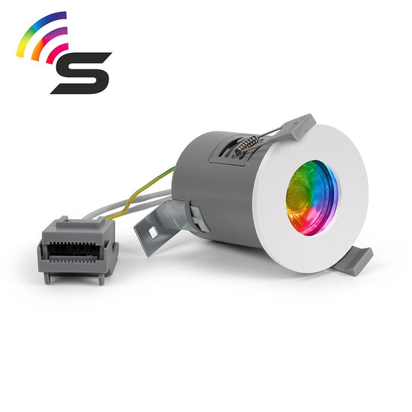 White Fire Rated Colour Changing Smart LED IP65 Downlight - SE Home