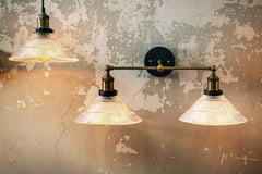 Romilly Etched Glass Double Funnel French Style Wall Light - SE Home