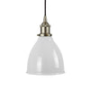 Pale Grey Classic Painted Pendant Light - Brushed Chrome Lamp Holder & Ceiling Rose - SE Home