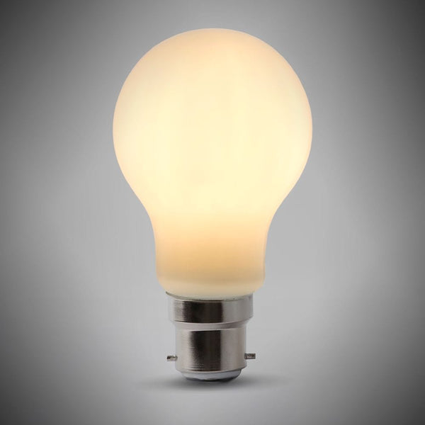 8w B22 Opal GLS LED Light Bulb 3000K Warm White Dimmable - SE Home