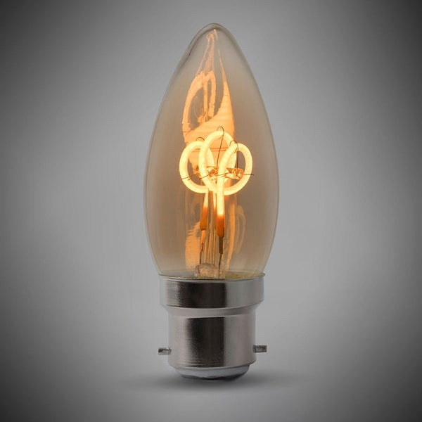 2w B22 Vintage Edison Candle LED Light Bulb 1800K T-Spiral Filament Dimmable - SE Home