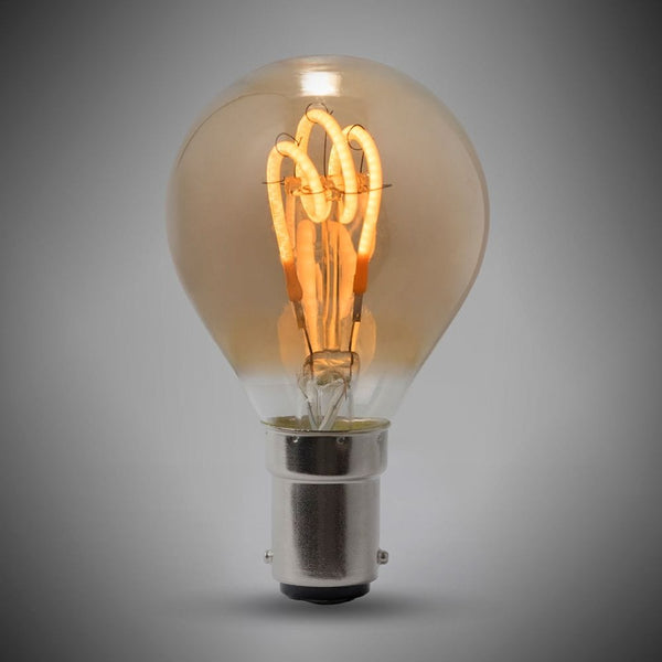 2w B15 Vintage Edison Golf Ball LED Light Bulb 1800K T-Spiral Filament Dimmable - SE Home