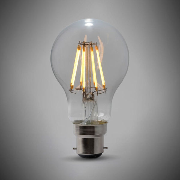 8w B22 GLS LED Light Bulb 3000K Standard Straight Filament Dimmable - SE Home