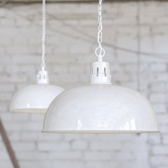 Berwick Rustic Dome Pendant Light Pure White - SE Home