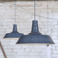 Large Argyll Industrial Pendant Light Leaden Grey Slate - SE Home