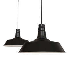 Large Argyll Industrial Pendant Light Matt Black - SE Home