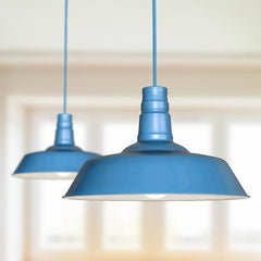 Aston Blue Industrial Breakfast Bar Pendant Light - Argyll - SE Home