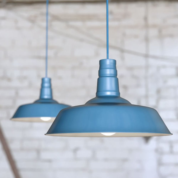 Aston Blue Industrial Breakfast Bar Pendant Light - Argyll - SE Home
