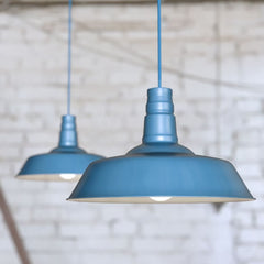 Aston Blue Industrial Breakfast Bar Pendant Light - Argyll - SE Home