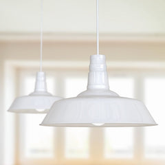Pure White Industrial Breakfast Bar Pendant Light - Argyll - SE Home