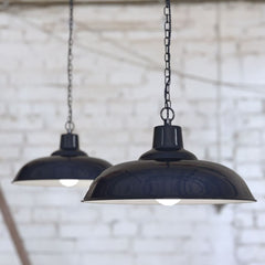 Portland Reclaimed Style Industrial Pendant Light Squid Ink Navy Blue - SE Home