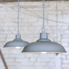Portland Reclaimed Style Industrial Pendant Light French Grey - SE Home