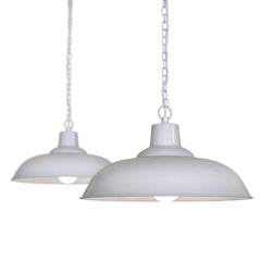 Portland Reclaimed Style Industrial Pendant Light Pale Grey - SE Home