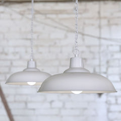 Portland Reclaimed Style Industrial Pendant Light Pale Grey - SE Home