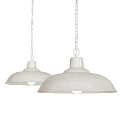 Portland Reclaimed Style Industrial Pendant Light Clay White Cream - SE Home