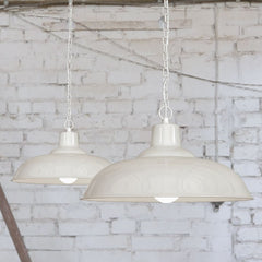 Portland Reclaimed Style Industrial Pendant Light Clay White Cream - SE Home