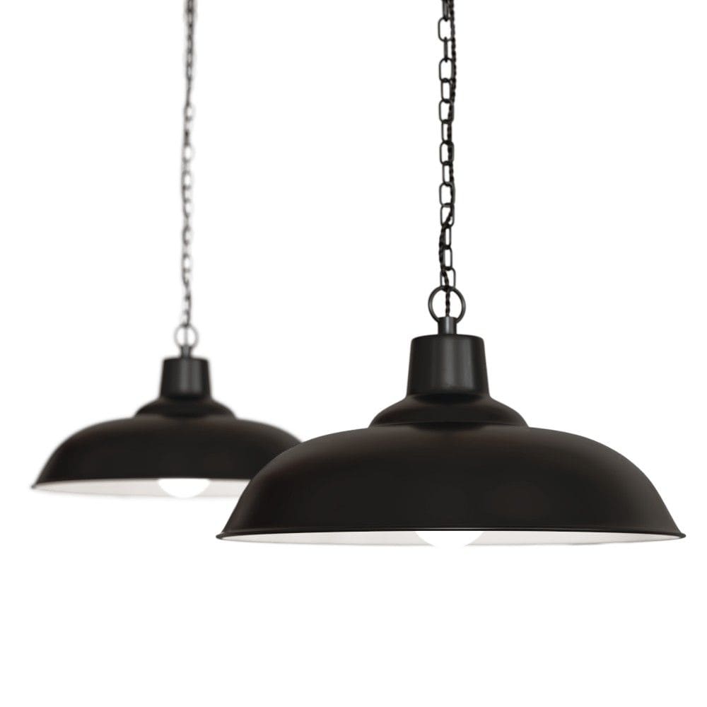 Portland Reclaimed Style Industrial Pendant Light Matt Black - SE Home