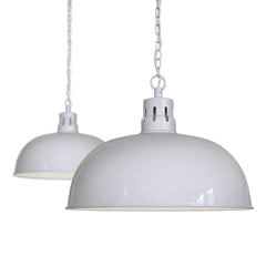 Berwick Rustic Dome Pendant Light Pale Grey - SE Home
