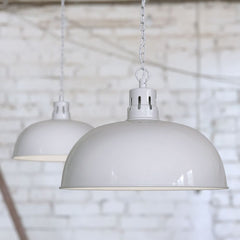 Berwick Rustic Dome Pendant Light Pale Grey - SE Home
