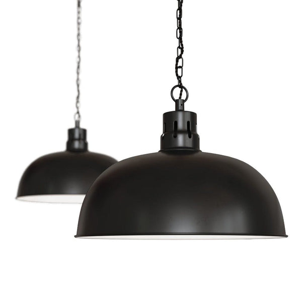 Berwick Rustic Dome Pendant Light Matt Black - SE Home
