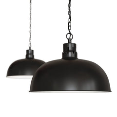 Berwick Rustic Dome Pendant Light Matt Black - SE Home