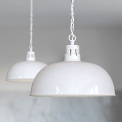 Berwick Rustic Dome Pendant Light Pure White - SE Home