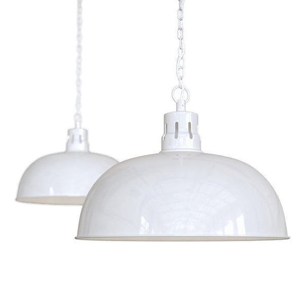 Berwick Rustic Dome Pendant Light Pure White - SE Home