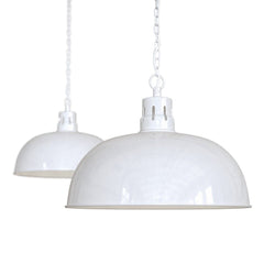 Berwick Rustic Dome Pendant Light Pure White - SE Home