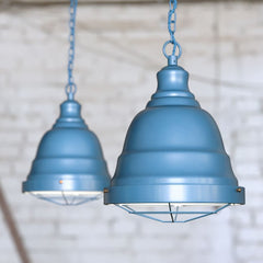 Ganton Vintage Cage Pendant Light Aston Blue - SE Home