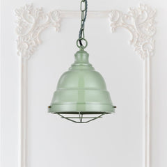 Ganton Vintage Cage Pendant Light Chalk Mint Green - SE Home
