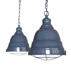 Ganton Vintage Cage Pendant Light Leaden Grey Slate - SE Home