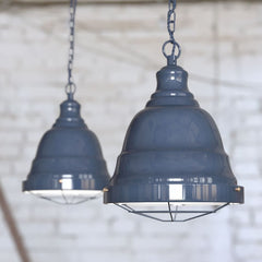 Ganton Vintage Cage Pendant Light Leaden Grey Slate - SE Home