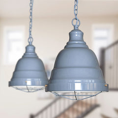 Ganton Vintage Cage Pendant Light French Grey - SE Home