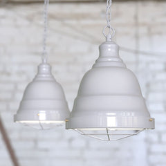 Ganton Vintage Cage Pendant Light Pale Grey - SE Home