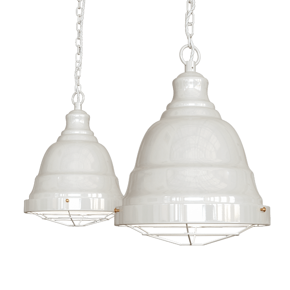Ganton Vintage Cage Pendant Light Clay White Cream - SE Home