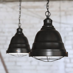 Ganton Vintage Cage Pendant Light Matt Black - SE Home