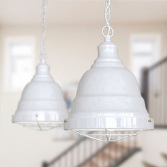 Ganton Vintage Cage Pendant Light Pure White - SE Home
