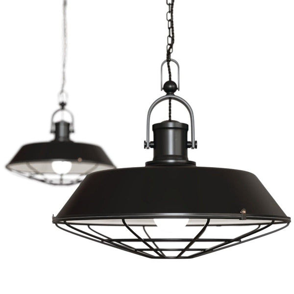 Brewer Cage Industrial Pendant Light Matt Black - SE Home