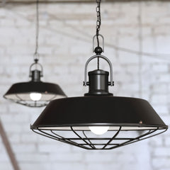 Brewer Cage Industrial Pendant Light Matt Black - SE Home