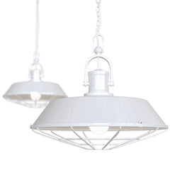Brewer Cage Industrial Pendant Light Pure White - SE Home