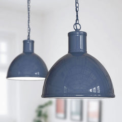Wardour Industrial Bay Pendant Light Leaden Grey Slate - SE Home